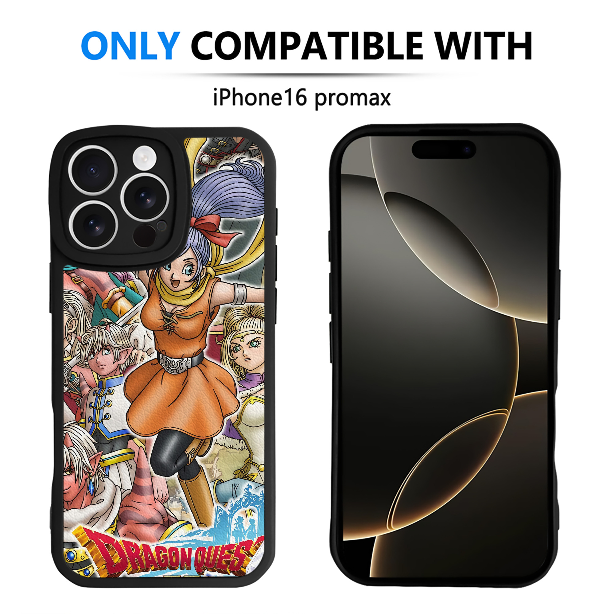 （画像用） ドラゴンクエスト Doragon Kuesuto Dragon Quest 【iPhone 16シリーズ対応】シリコンスマホケース（レザー調） 材質：シリコン